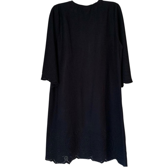 J. Jill women's 'Pacific' navy shift dress with eyelet trim sz small - Picture 5 of 8